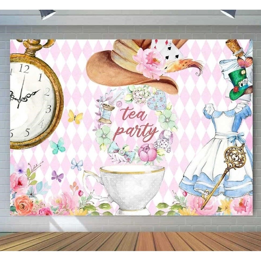 Lofaris Alice in Wonderland Tea Party Backdrop 7x5 Birthday Photography BNWT